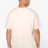 Detalle tela crudo - espalda Camiseta cristiana Todavía en obras, vista de espalda