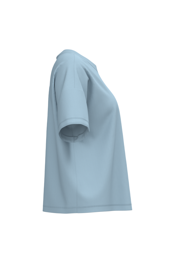 Fe d aqui mujer - lateral Camiseta cristiana Fe d'aquí para mujer, vista lateral