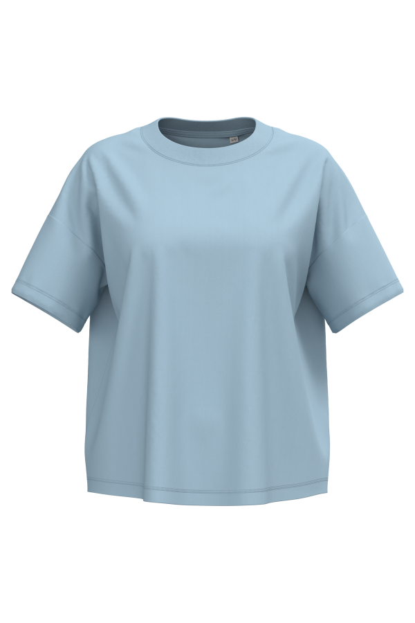 Fe d aqui mujer - frontal Camiseta cristiana Fe d'aquí para mujer, vista frontal - azul mediterráneo