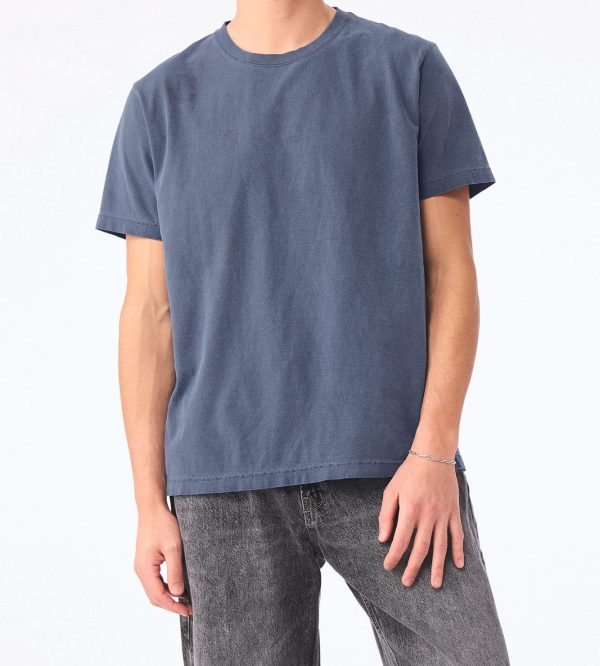 Fe d aqui washed navy - frontal hombre Camiseta cristiana Fe d'aquí azul lavado, vista frontal