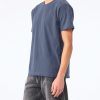 Fe d aqui washed navy - lateral hombre Camiseta cristiana Fe d'aquí azul lavado, vista lateral