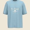 Fe d aqui hombre - mockup tamano uniforme Camiseta cristiana Fe d'aquí para hombre, azul mediterráneo - Gràcia i Art