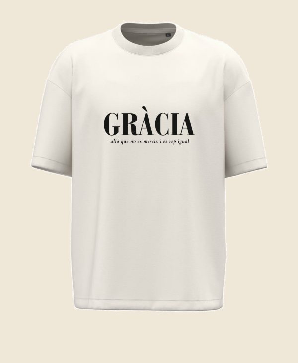 Camiseta cristiana GRÀCIA de algodón orgánico - colección Gràcia i Art