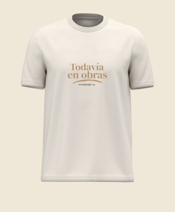 Todavia en obras - mockup tamano uniforme Camiseta cristiana Todavía en obras, Filipenses 1:6 - colección GRÀCIA